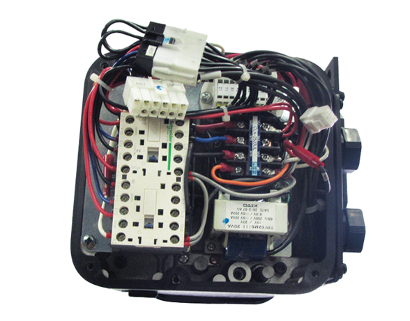 Image of plug and play voltage changer on Kito's TNER Krewmate electric entertainment hoist