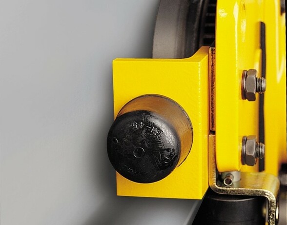 Image of rubber bumpers and drop stops on Kito's MRQ electric trolley