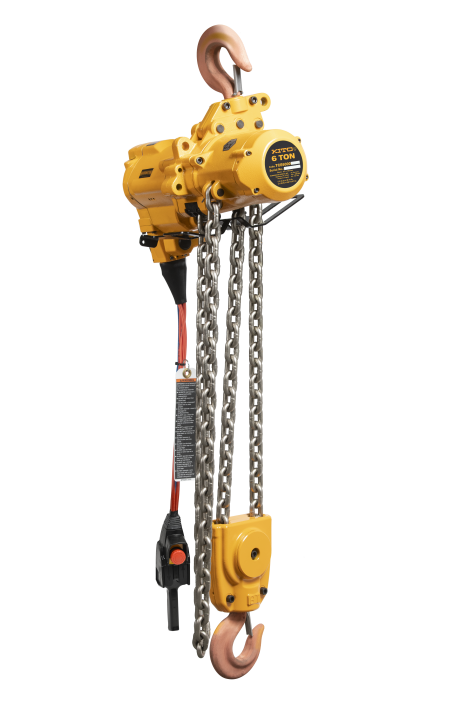 Photo of the Kito's TCE IIB atex rated air hoist with pendant control