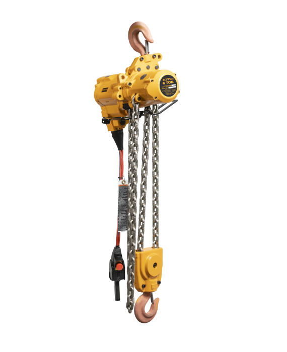 Photo of the Kito's TCE IIB atex rated air hoist with pendant control